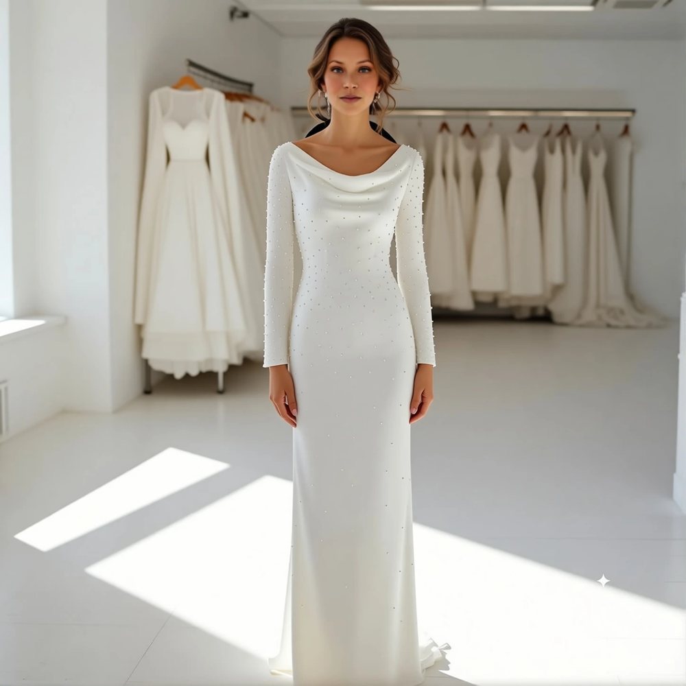 Vintage Crepe Sheath with a cowl neckline