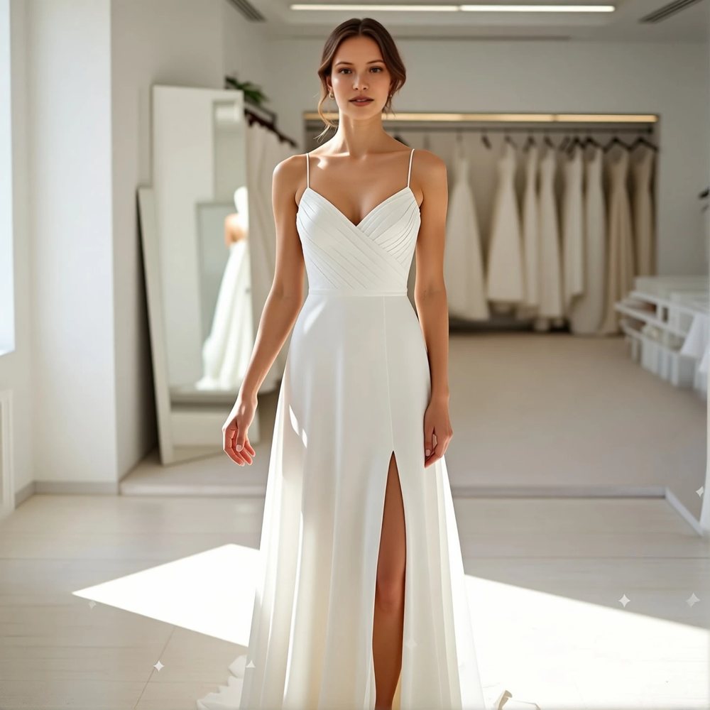 Minimalist Crepe Sheath with a sweetheart neckline
