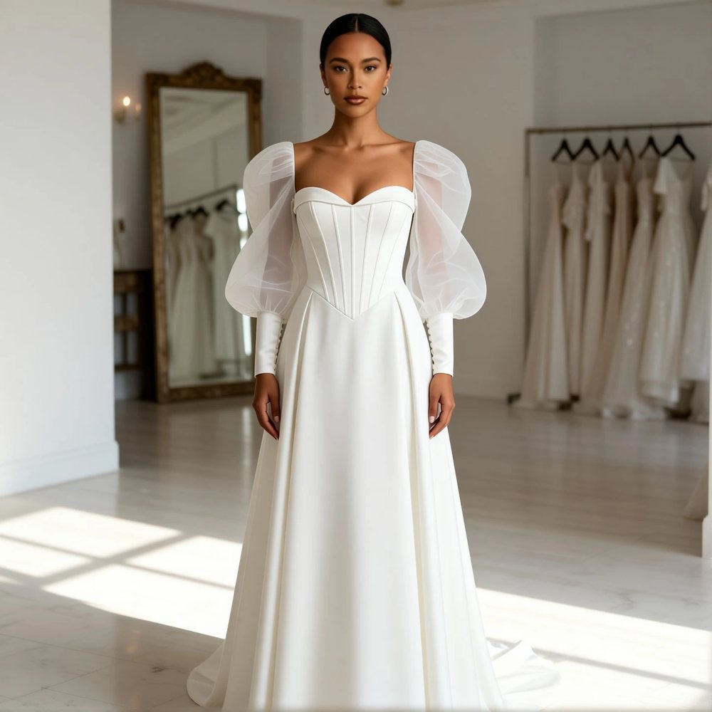Classic Organza Ballgown with a sweetheart neckline