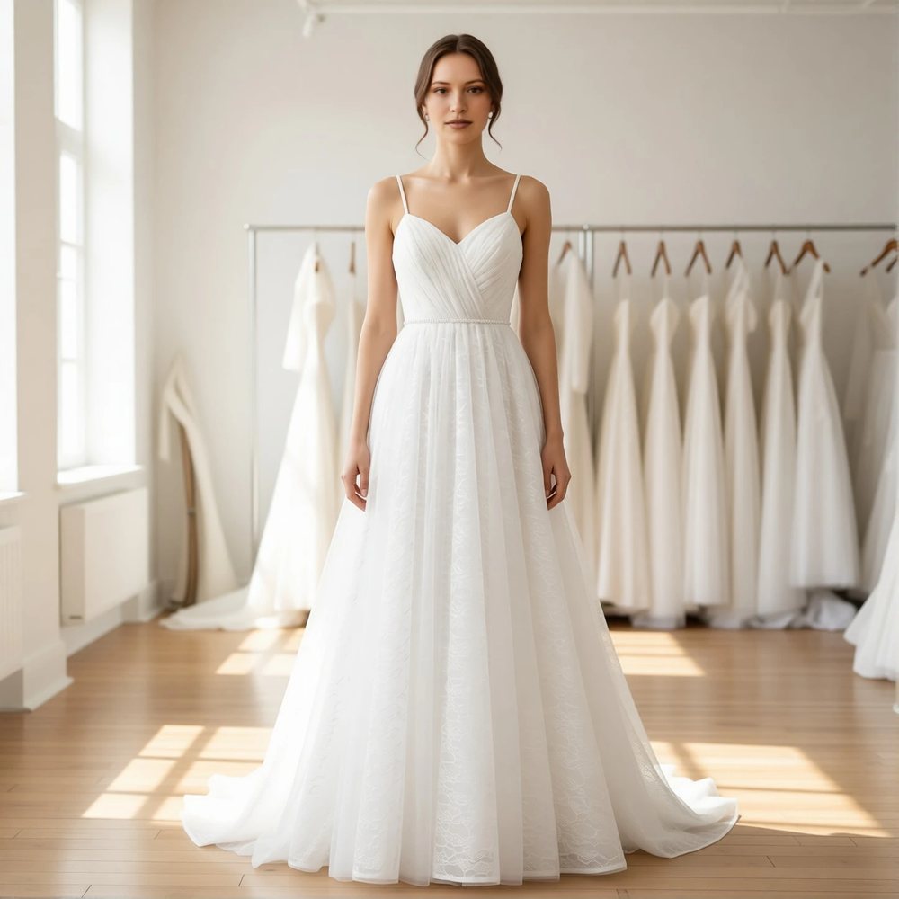 Romantic Tulle A-line with a sweetheart neckline
