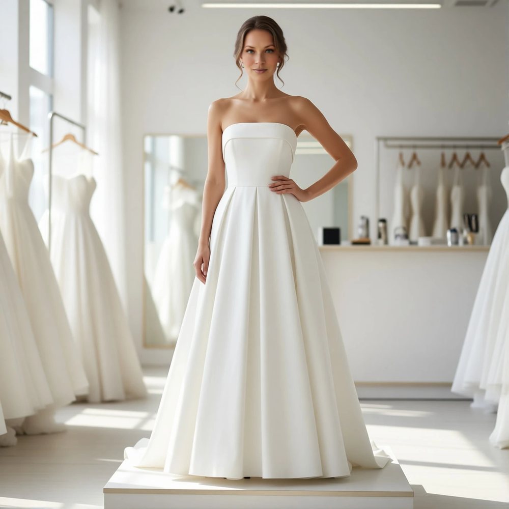 Classic Mikado Ballgown with a bateau neckline