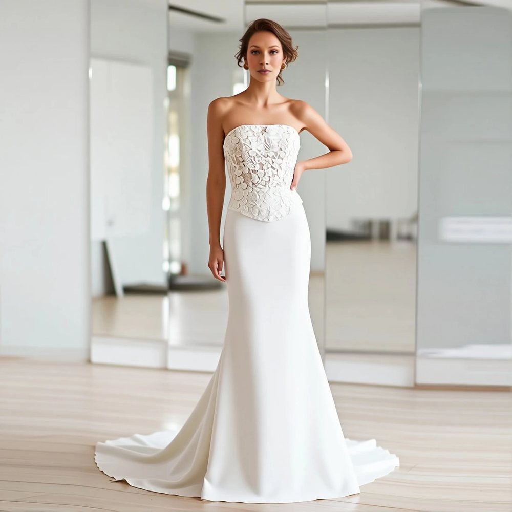 Romantic Crepe Sheath with a sweetheart neckline