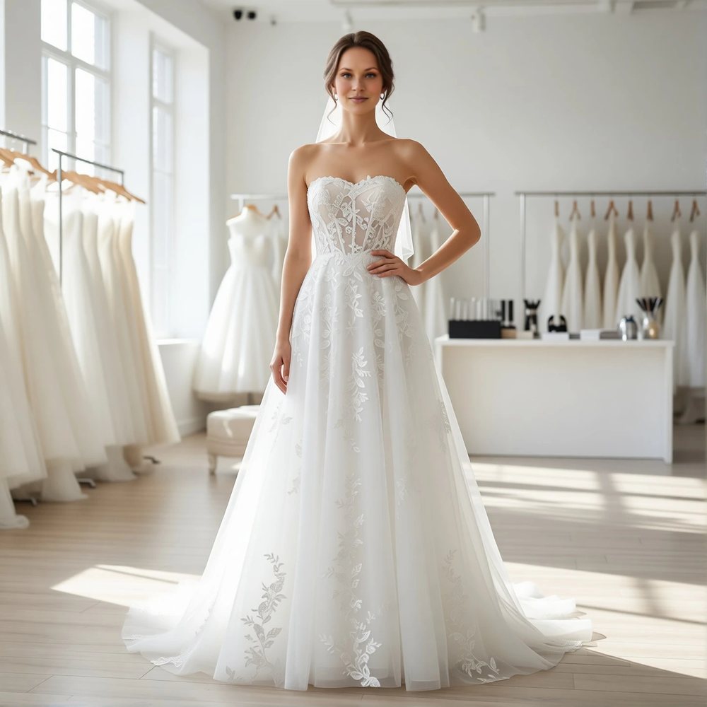 Romantic Tulle A-line with a sweetheart neckline