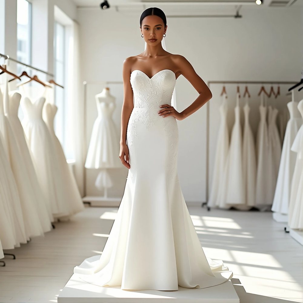 Romantic Lace Mermaid with a sweetheart neckline