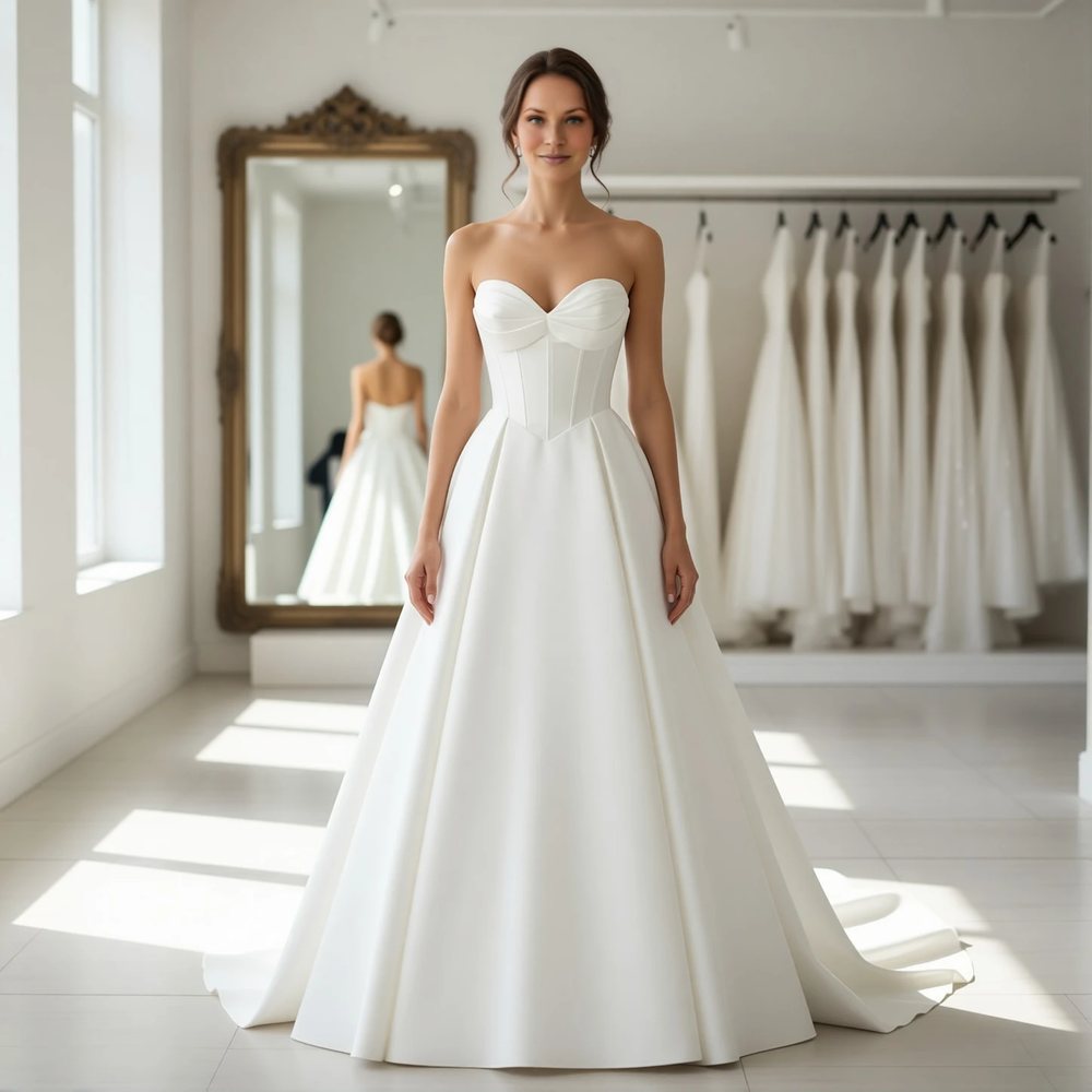 Classic Mikado Ballgown with a sweetheart neckline