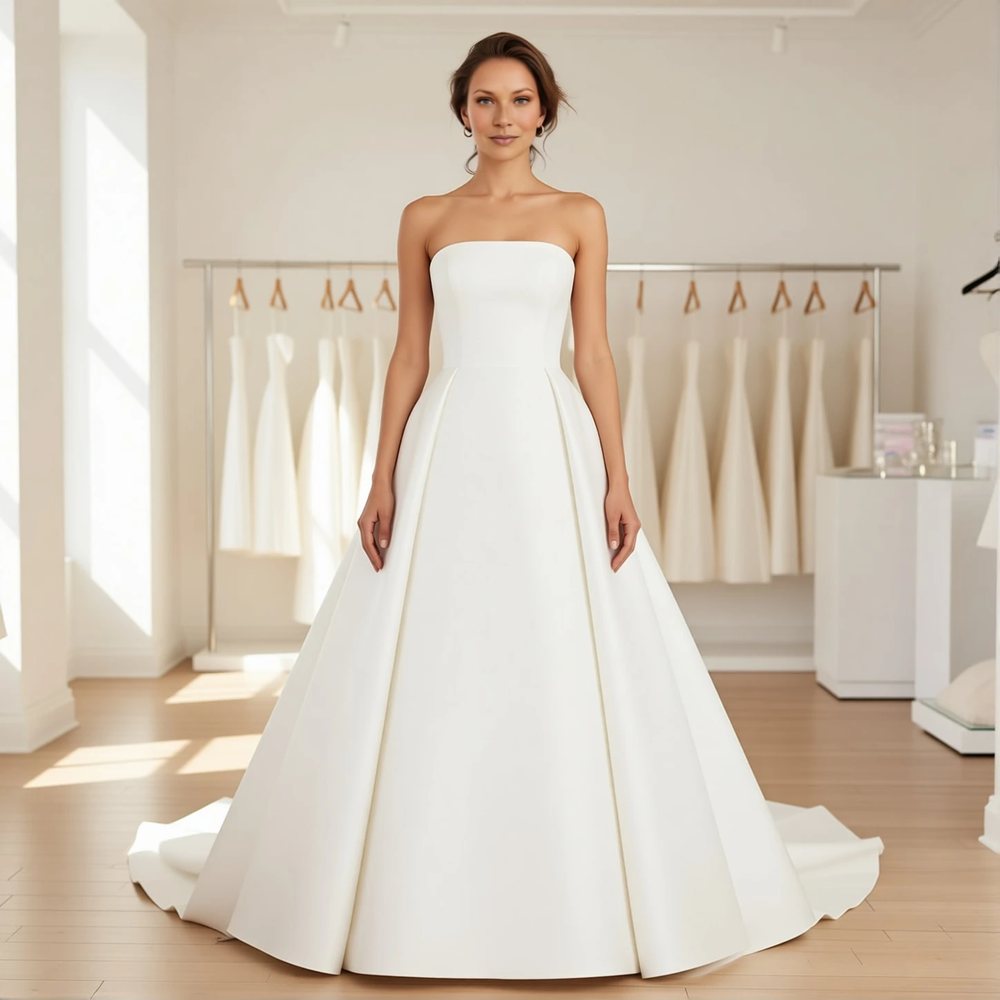 Minimalist Mikado Ballgown with a sweetheart neckline