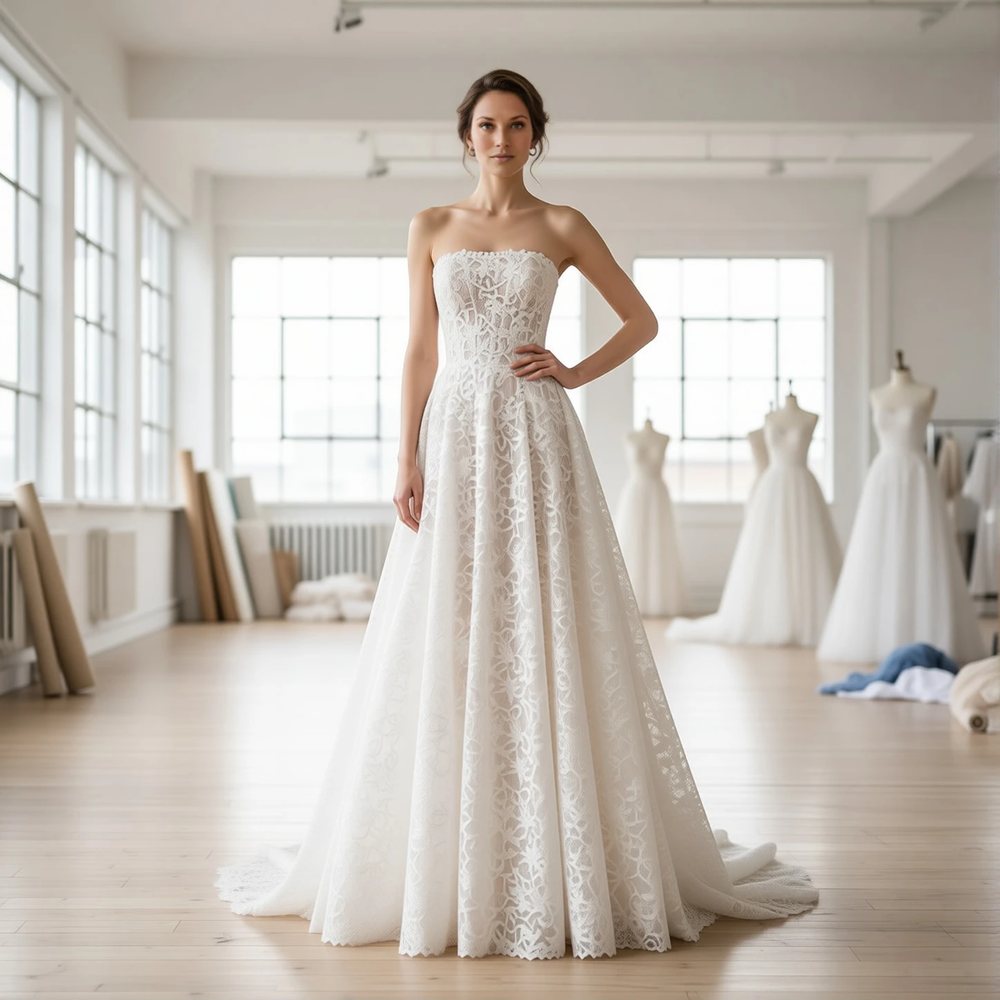 Vestido princesa em renda, vintage — decote canoa
