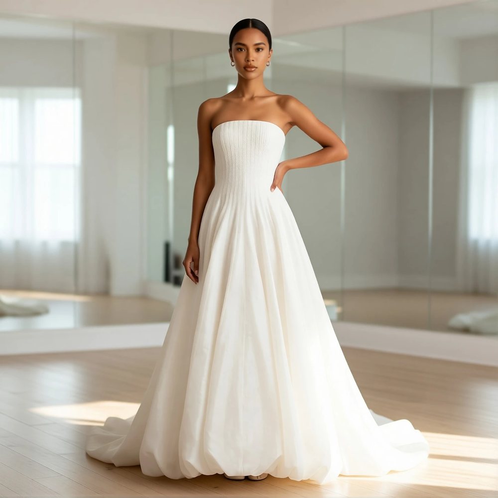 Vestido princesa em organza, vintage — decote canoa