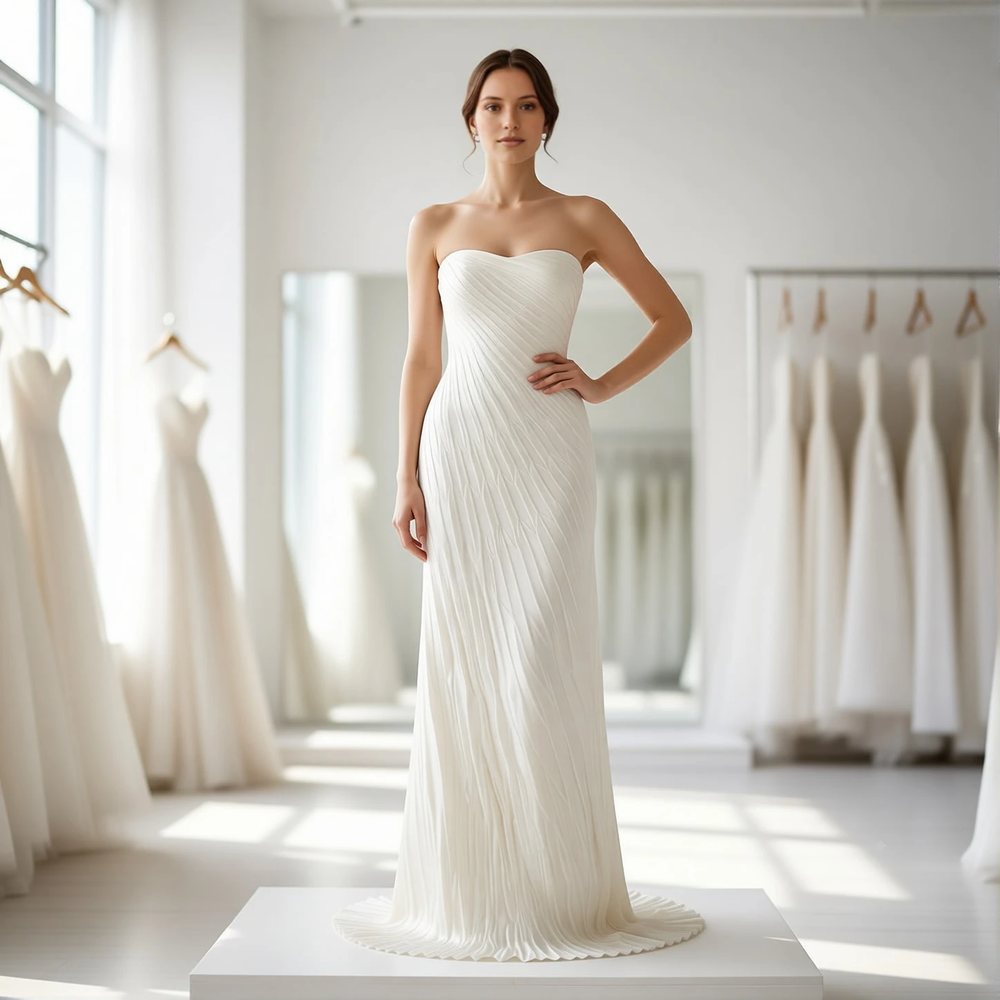 Minimalist Satin Sheath with a sweetheart neckline