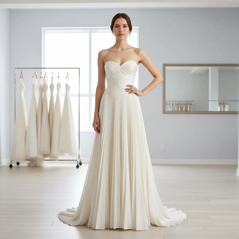 Vestido evasê em cetim, vintage — decote coração