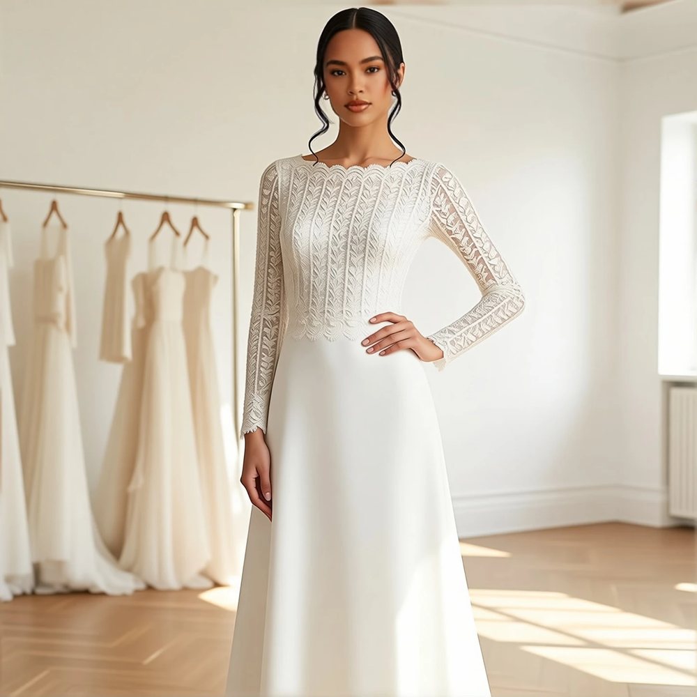 Vestido evasê em chiffon, vintage — decote canoa