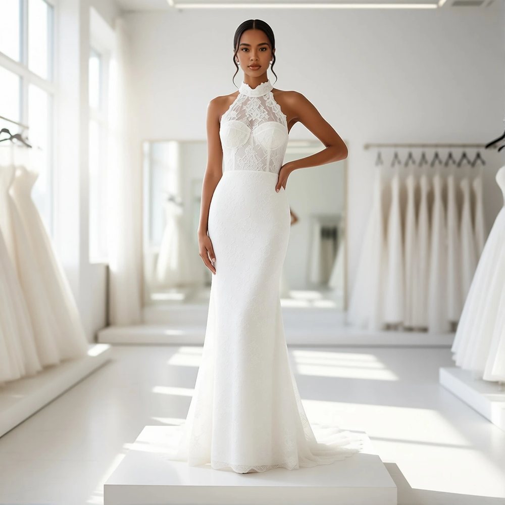 Vintage Lace Sheath with an illusion neckline