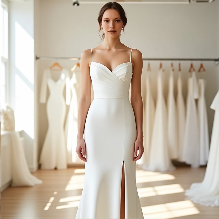 The same woman wearing the gown